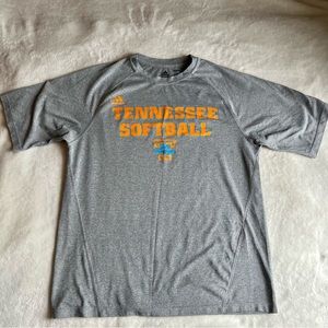 Adidas dry fit University of Tennessee softball shirt, color grey, size medium